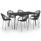 vidaXL Juego de comedor para jardín 7 piezas ratán PVC negro vidaXL Juego de comedor para jardín 7 piezas ratán PVC negro