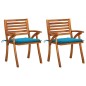 vidaXL Sillas de comedor jardín con cojines 2 uds madera maciza acacia vidaXL Sillas de comedor jardín con cojines 2 uds madera maciza acacia