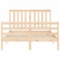 vidaXL Estructura de cama de matrimonio con cabecero madera maciza vidaXL Estructura de cama de matrimonio con cabecero madera maciza