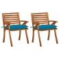 vidaXL Sillas de comedor jardín con cojines 2 uds madera maciza acacia vidaXL Sillas de comedor jardín con cojines 2 uds madera maciza acacia