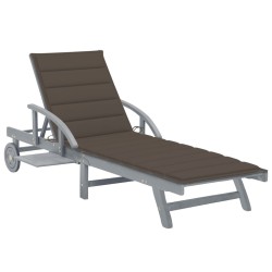 vidaXL Tumbona de jardín con cojín madera maciza de acacia 