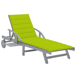vidaXL Tumbona de jardín con cojín madera maciza de acacia 