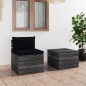 vidaXL Muebles de jardín de palets 2 piezas cojines madera maciza pino vidaXL Muebles de jardín de palets 2 piezas cojines madera maciza pino