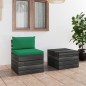 vidaXL Muebles de jardín de palets 2 piezas cojines madera maciza pino vidaXL Muebles de jardín de palets 2 piezas cojines madera maciza pino