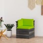vidaXL Sofá esquinero de palets de jardín con cojines madera de pino vidaXL Sofá esquinero de palets de jardín con cojines madera de pino