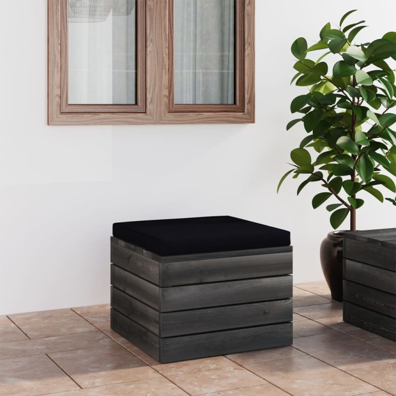 vidaXL Otomana de palets para jardín con cojín madera de pino vidaXL Otomana de palets para jardín con cojín madera de pino