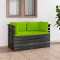 vidaXL Sofá de palets de jardín 2 plazas y cojines madera maciza pino vidaXL Sofá de palets de jardín 2 plazas y cojines madera maciza pino