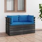vidaXL Sofá de palets de jardín 2 plazas y cojines madera maciza pino vidaXL Sofá de palets de jardín 2 plazas y cojines madera maciza pino