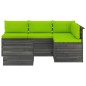 vidaXL Muebles de palés de jardín 5 piezas cojines madera maciza pino