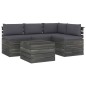 vidaXL Muebles de palés de jardín 5 piezas cojines madera maciza pino vidaXL Muebles de palés de jardín 5 piezas cojines madera maciza pino