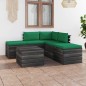 vidaXL Muebles de jardín de palets 6 piezas cojines madera maciza pino vidaXL Muebles de jardín de palets 6 piezas cojines madera maciza pino