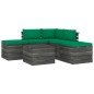 vidaXL Muebles de jardín de palets 6 piezas cojines madera maciza pino vidaXL Muebles de jardín de palets 6 piezas cojines madera maciza pino