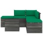 vidaXL Muebles de jardín de palets 6 piezas cojines madera maciza pino vidaXL Muebles de jardín de palets 6 piezas cojines madera maciza pino