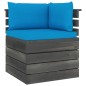 vidaXL Muebles de palés de jardín 5 piezas cojines madera maciza pino vidaXL Muebles de palés de jardín 5 piezas cojines madera maciza pino