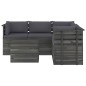 vidaXL Muebles de palets de jardín 6 piezas cojines madera maciza pino vidaXL Muebles de palets de jardín 6 piezas cojines madera maciza pino
