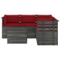 vidaXL Muebles de palets de jardín 6 piezas cojines madera de pino