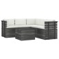 vidaXL Muebles de palets de jardín 6 piezas cojines madera maciza pino