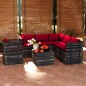 vidaXL Muebles de palets de jardín 7 piezas cojines madera de pino vidaXL Muebles de palets de jardín 7 piezas cojines madera de pino