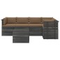 vidaXL Muebles de palets para jardín 6 pzas cojines madera maciza pino vidaXL Muebles de palets para jardín 6 pzas cojines madera maciza pino