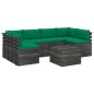 vidaXL Muebles de palets para jardín 7 pzas cojines madera maciza pino vidaXL Muebles de palets para jardín 7 pzas cojines madera maciza pino