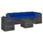vidaXL Muebles de palets para jardín 7 pzas cojines madera maciza pino vidaXL Muebles de palets para jardín 7 pzas cojines madera maciza pino