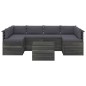 vidaXL Muebles de palets para jardín 7 pzas cojines madera maciza pino
