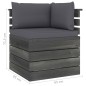 vidaXL Muebles de palets para jardín 7 pzas cojines madera maciza pino