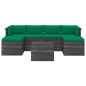 vidaXL Muebles de palets para jardín 7 pzas cojines madera maciza pino vidaXL Muebles de palets para jardín 7 pzas cojines madera maciza pino