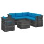 vidaXL Muebles de palets de jardín 7 piezas cojines madera maciza pino vidaXL Muebles de palets de jardín 7 piezas cojines madera maciza pino