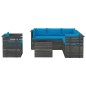 vidaXL Muebles de palets de jardín 7 piezas cojines madera maciza pino vidaXL Muebles de palets de jardín 7 piezas cojines madera maciza pino