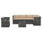 vidaXL Muebles de palets para jardín 7 pzas cojines madera maciza pino vidaXL Muebles de palets para jardín 7 pzas cojines madera maciza pino