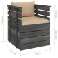 vidaXL Muebles de palets para jardín 7 pzas cojines madera maciza pino vidaXL Muebles de palets para jardín 7 pzas cojines madera maciza pino