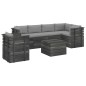 vidaXL Muebles de palets para jardín 7 pzas cojines madera maciza pino vidaXL Muebles de palets para jardín 7 pzas cojines madera maciza pino