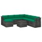 vidaXL Muebles de palets de jardín 9 piezas cojines madera maciza pino vidaXL Muebles de palets de jardín 9 piezas cojines madera maciza pino