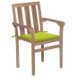 vidaXL Sillas de jardín 2 uds con cojines verde brillante madera teca vidaXL Sillas de jardín 2 uds con cojines verde brillante madera teca