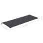 vidaXL Banco Batavia madera maciza teca con cojín gris antracita 150cm vidaXL Banco Batavia madera maciza teca con cojín gris antracita 150cm