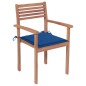 vidaXL Sillas de jardín 4 uds madera de teca con cojines azul royal vidaXL Sillas de jardín 4 uds madera de teca con cojines azul royal