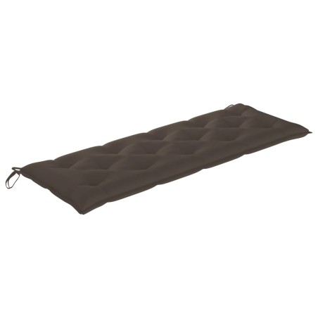 vidaXL Banco Batavia madera maciza de teca con cojín gris taupe 150 cm
