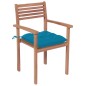 vidaXL Sillas de jardín con cojines 4 uds madera de teca azul claro vidaXL Sillas de jardín con cojines 4 uds madera de teca azul claro
