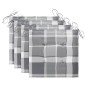 vidaXL Sillas de jardín 4 uds madera maciza teca cojines cuadros gris vidaXL Sillas de jardín 4 uds madera maciza teca cojines cuadros gris