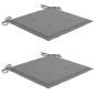 vidaXL Sillas de jardín 2 unidades con cojines gris madera de teca