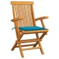 vidaXL Sillas de jardín 2 unidades con cojines azules madera de teca vidaXL Sillas de jardín 2 unidades con cojines azules madera de teca