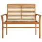 vidaXL Banco de jardín madera maciza teca con cojín azul regio 112 cm