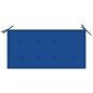 vidaXL Banco de jardín madera maciza teca con cojín azul regio 112 cm