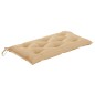 vidaXL Banco de jardín madera maciza de teca con cojín beige 112 cm vidaXL Banco de jardín madera maciza de teca con cojín beige 112 cm