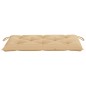 vidaXL Banco de jardín madera maciza de teca con cojín beige 112 cm vidaXL Banco de jardín madera maciza de teca con cojín beige 112 cm