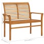 vidaXL Banco de jardín madera maciza de teca con cojín beige 112 cm vidaXL Banco de jardín madera maciza de teca con cojín beige 112 cm
