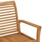 vidaXL Banco de jardín madera maciza de teca con cojín negro 112 cm vidaXL Banco de jardín madera maciza de teca con cojín negro 112 cm