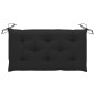 vidaXL Banco de jardín madera maciza de teca con cojín negro 112 cm vidaXL Banco de jardín madera maciza de teca con cojín negro 112 cm