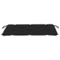 vidaXL Banco de jardín madera maciza de teca con cojín negro 112 cm vidaXL Banco de jardín madera maciza de teca con cojín negro 112 cm
